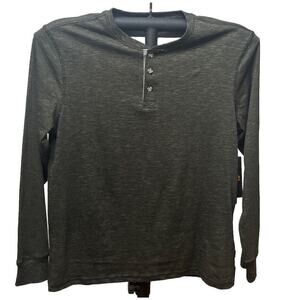 Lee Olive Green Henley Long Sleeve Casual Shirt - Size Large